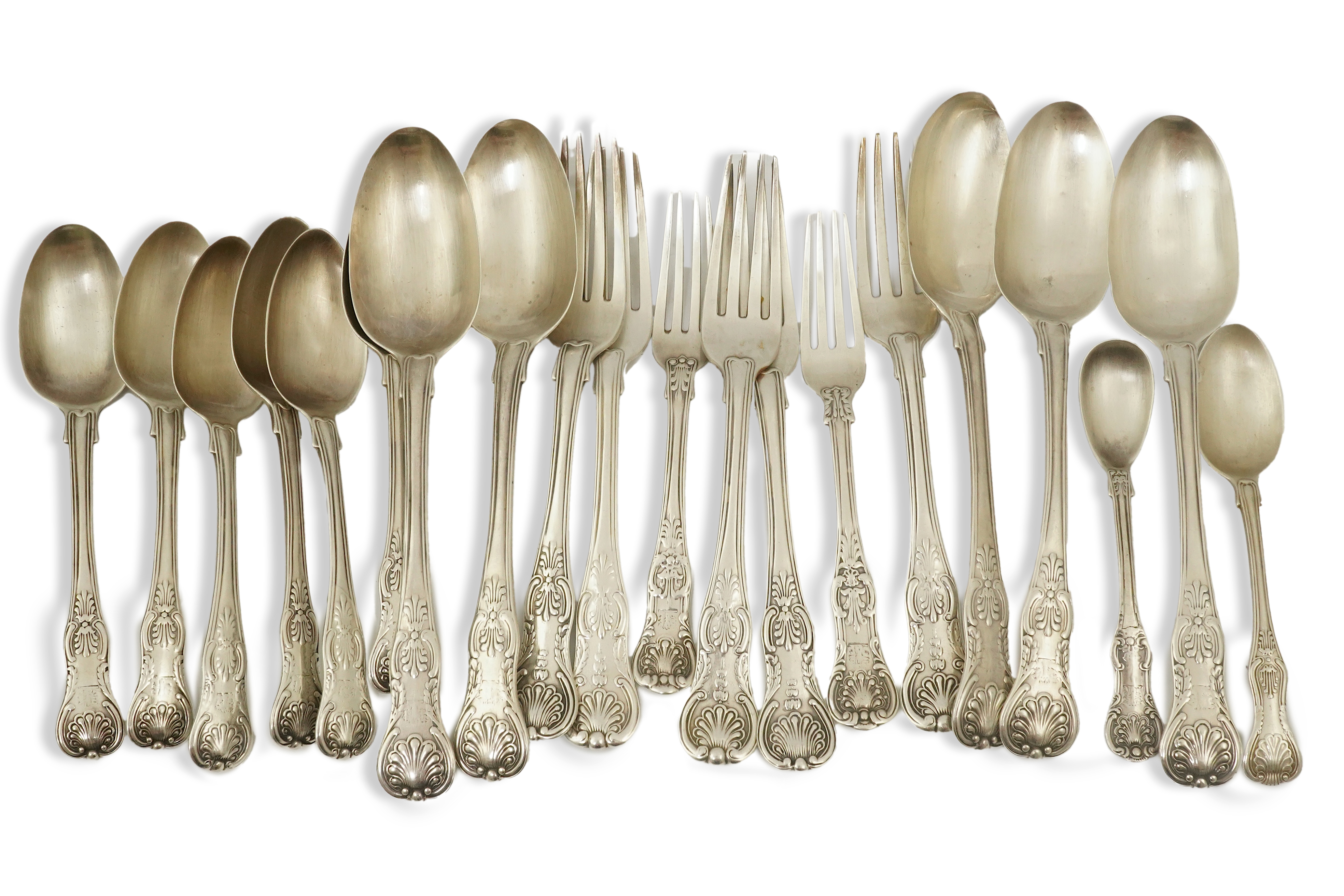 Twenty items of 19th century silver flatware, various patterns, dates and makers